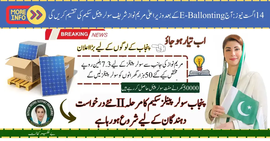 Good News: CM Mayam Nawaz Solar Panel Scheme Distribution After E-Ballonting