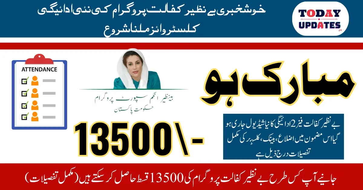 BISP 13500 Stipend Bank Clusters District Wise Latest Update  (18 Nov 2024)