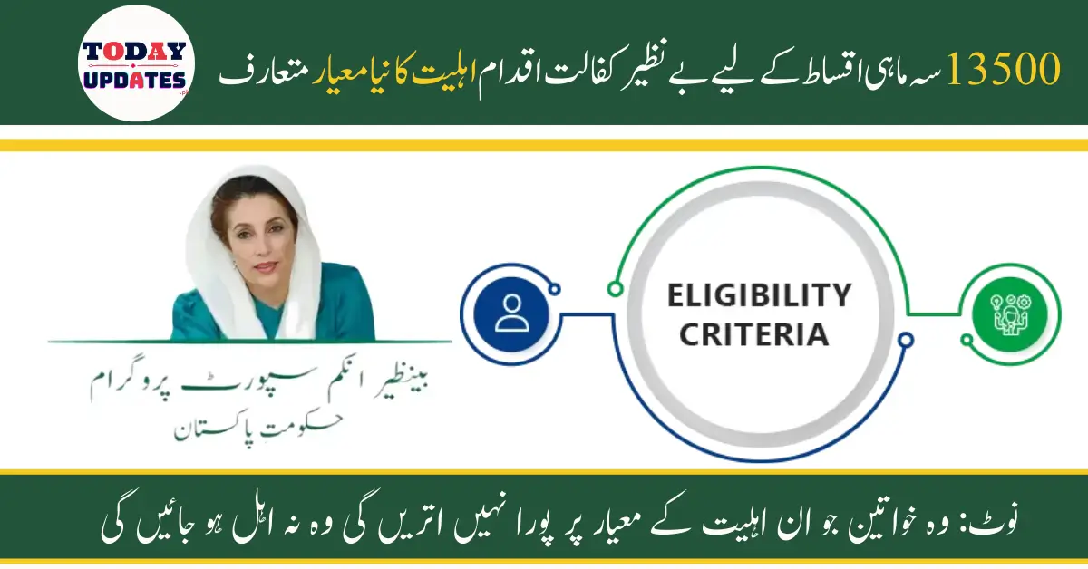 Benazir Kafalat Initiative Eligibility Criteria for 13500 Quarterly Installments